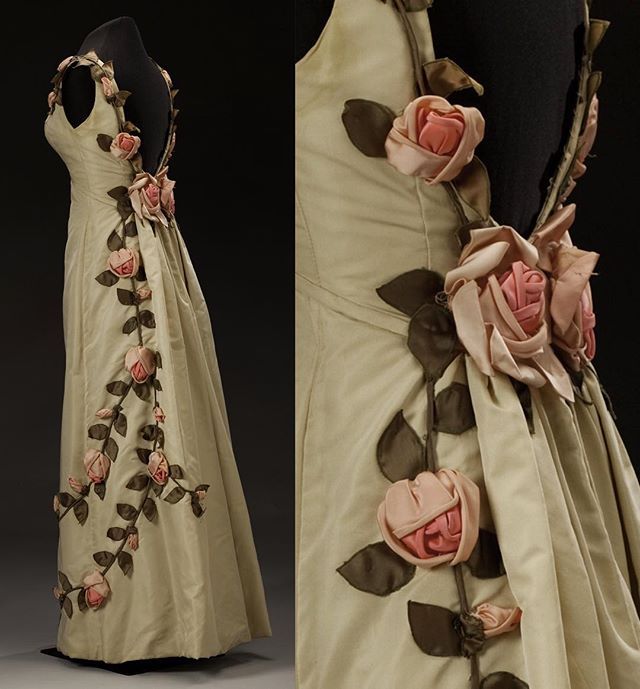 American Beauty Dress, designed by Ann Lowe, silk and satin, c. 1958-1960.  Black Fashion Museum Collection.  On view at the exhibition "Through the African American Lens." At the @smithsonian Museum.  Courtesy Smithsonian National Museum of African American History and Culture. @nmaahc #nmaahc #AnneLowe Ann Lowe, 20th Century Fashion, Fashion Museum, Vintage Summer Dresses, Smithsonian Museum, Vintage Floral Dress, Museum Fashion, Beauty Dress, Formal Evening Wear