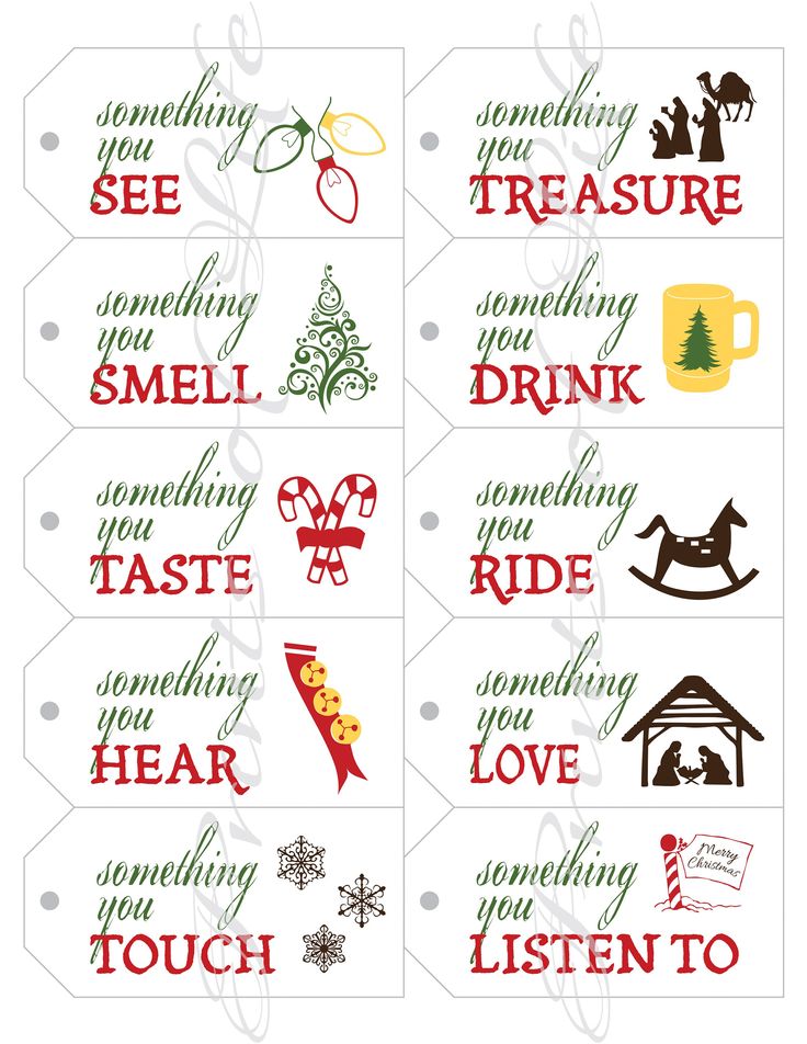 christmas gift tags with words on them