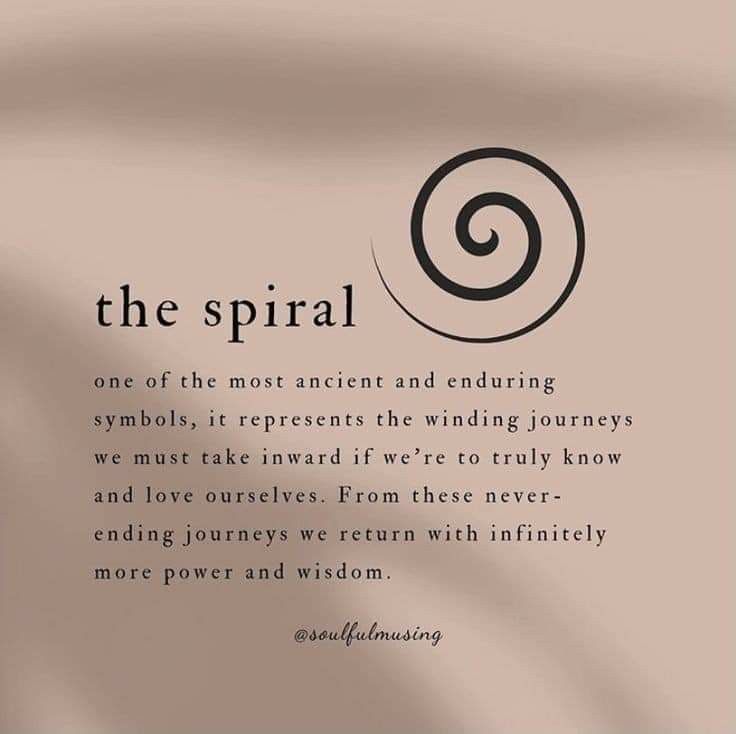 a quote on the wall that says, the spiral