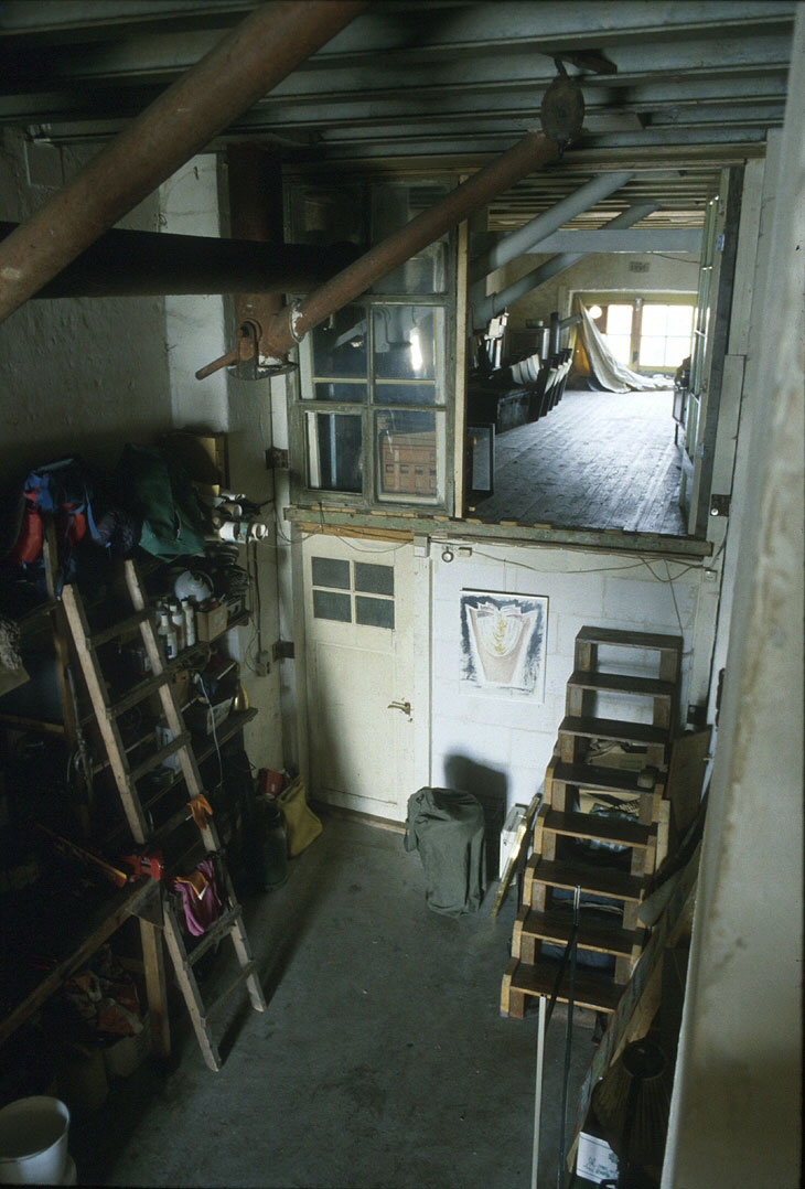 the inside of a storage room filled with lots of items