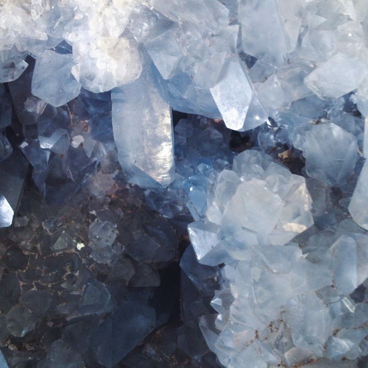 some very pretty blue and white crystals