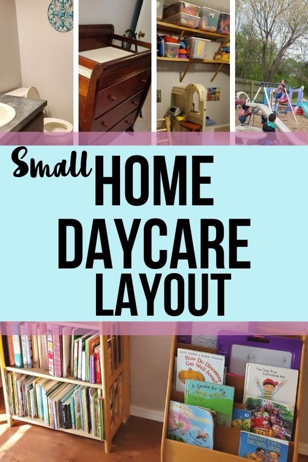 small home day care layout with books and toys