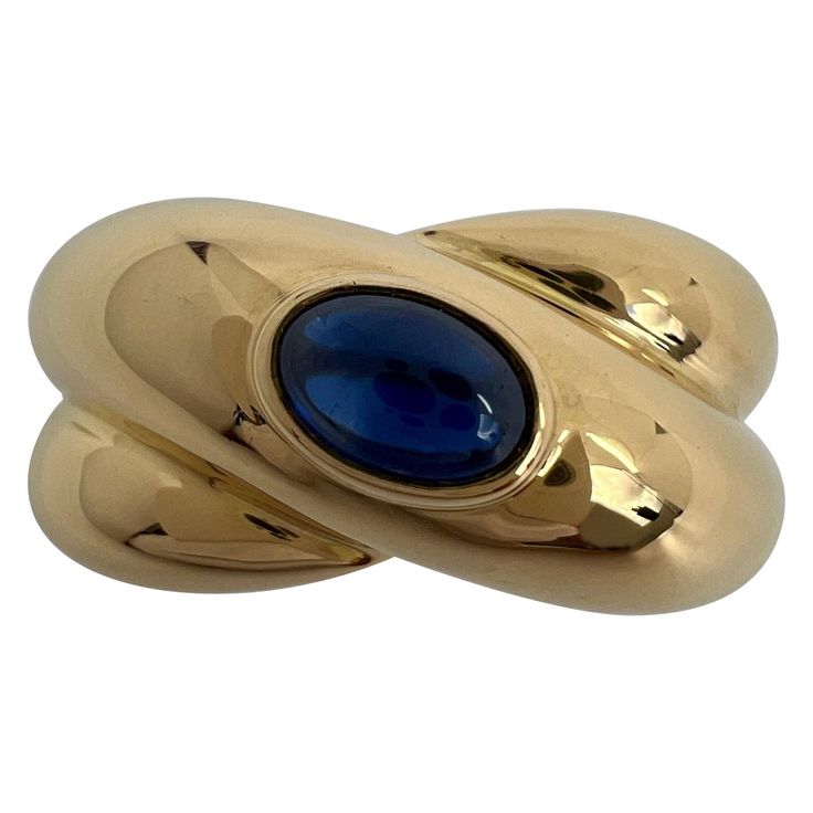 Vintage Cartier Deep Blue Sapphire 18k Yellow Gold Dome Ring. Stunning yellow gold ring set with a fine deep blue oval cabochon sapphire. Fine jewellery houses like Cartier only use the finest of gemstones and this sapphire is no exception. A top quality sapphire with fine colour and excellent cut and clarity. Measures 6x4mm. The ring is signed Cartier 750 with serial numbers and a French eagle gold hallmark. Ring size UK K1/2 - US 5.5 - EU 50 - Some resizing is possible. Please message us with an sizing requirements. We have an excellent team of craftsmen who can size rings to the highest possible standard. This has been professionally polished and cleaned to like-new condition. Very bright and shiny. just like when it would of come out of the Cartier workshops. Ring weighs 8.2g. Comes wi Gold Dome Ring, Dome Ring, Blue Sapphire Diamond, Gold Ring Sets, Domed Ring, Cartier Ring, Love Ring, Ring Vintage, Fine Jewellery