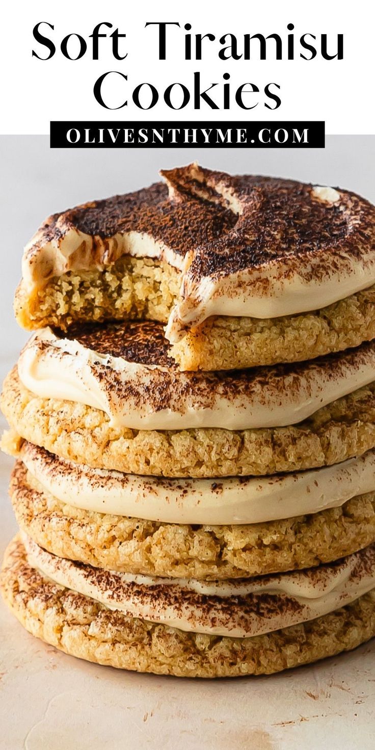 a stack of cookies with frosting on top and the words soft triangus cookies above it