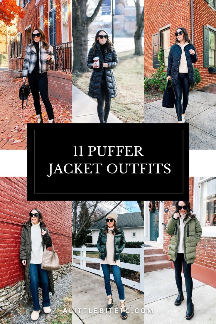 Elevate your winter style with these 11 puffer jacket outfits! From cozy casual looks to chic and stylish ensembles, discover how to stay warm without sacrificing fashion. Whether you're braving the city streets or hitting the slopes, these puffer coat styles have you covered. #WinterFashion #PufferJacket #ColdWeatherStyle Puffer Jacket Office Outfit, Puffer Coat And Leggings Outfit, Casual Winter Outfits Puffer Jacket, Packable Puffer Jacket Outfit, Puffer Coat Outfits For Women, Womens Puffer Jacket Outfit, Must Have Jackets For Women, Best Puffer Jackets For Women, Puffy Coat Outfit Winter