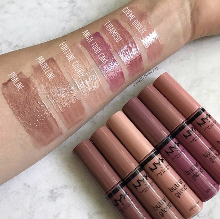 NYX Butter Glosses in Creme Brûlée, Tiramisu, Angel Food Cake, Fortune Cookie, Madeline, and Praline. Nyx Gloss Madeline, Lipgloss Nyx Butter Gloss, Nyx Lip Gloss Praline, Tiramisu Nyx Butter Gloss, Nyx Butter Gloss Salty Coco, Madeleine Nyx Butter Gloss, Butter Gloss Creme Brulee, Lip Gloss Nyx Butter, Creme Brulee Nyx Butter Gloss