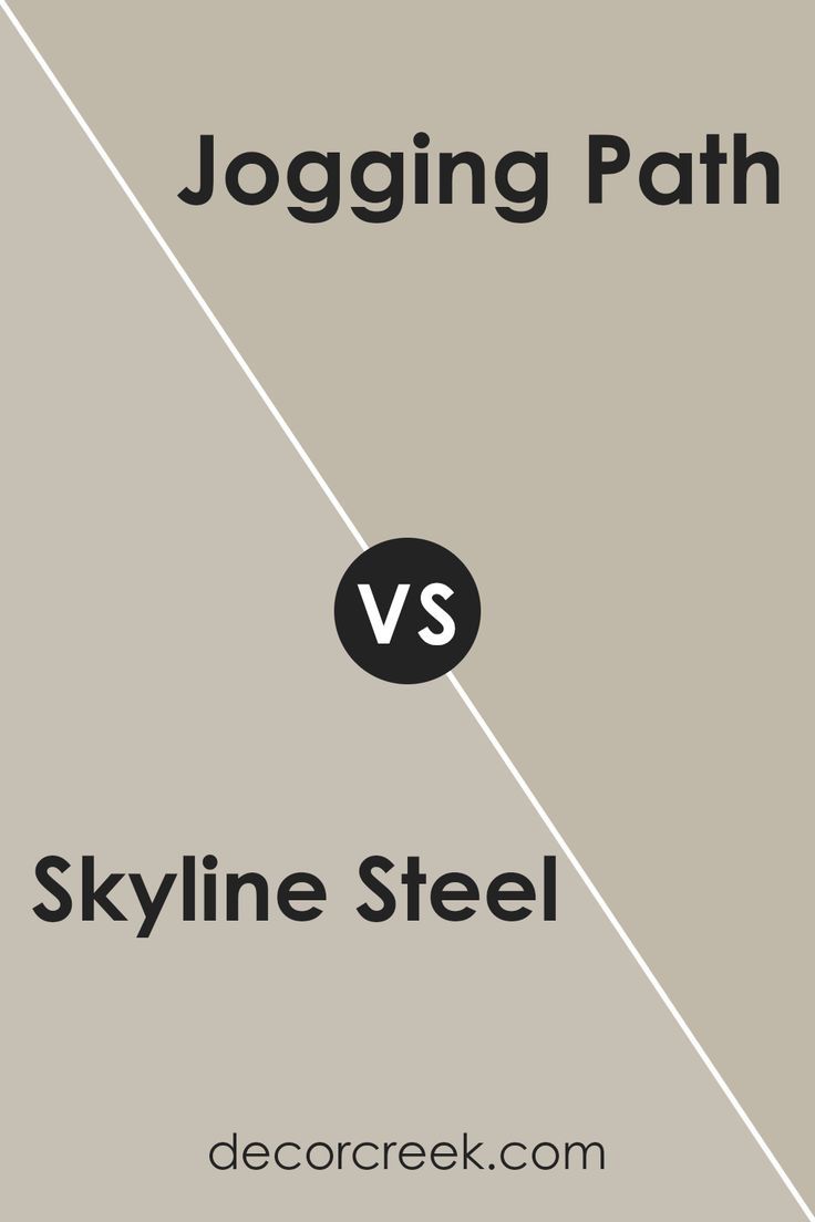 Skyline Steel SW 1015 by Sherwin Williams vs Jogging Path SW 7638 by Sherwin Williams Sherwin Williams Jogging Path, Jogging Path, Gentle Gray, Different Vibes, Cozy Morning, Cozy Mornings, Walk In The Park, A Cup Of Tea, Paint Colors For Home