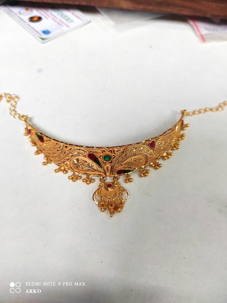 Traditional 22k Yellow Gold Temple Necklace, Dhasavatharam Gold Necklace, Festive Antique Gold Traditional Temple Necklace, 22k Gold Necklace Addiga, Ceremonial 22k Gold Temple Necklace, Latest Design, Gold, Design