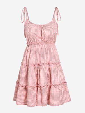 ZAFUL Gingham Tie Shoulder Tiered Sundress Gingham Decorations, Cute Casual Dresses, Dresses Casual Fall, Mini Dress Casual, Dress Silhouette, Vacation Dresses, Trendy Clothes For Women, Types Of Dresses, Tiered Dress