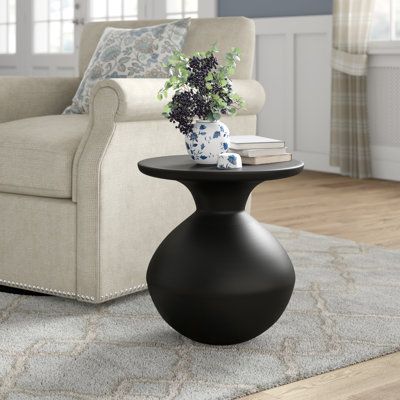 a living room scene with focus on the end table