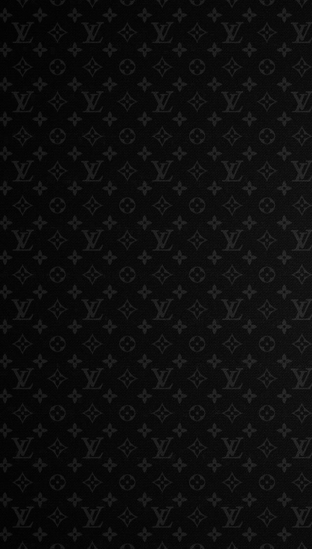 black and white wallpaper with the louis vuitton logo on it's left side