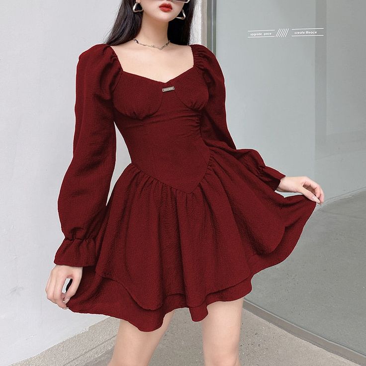 WELCOME TO ZJKRL STORE! SIZE Length/cm Bust/cm Waist/cm Hips/cm Shoulder/cm Sleeve/cm S 72cm(28.25") 82cm(32.25") 64cm(25.25") / / 61cm(24") M 73.5cm(29") 86cm(34") 68cm(26.75") / / 62cm(24.5") L 75cm(29.5") 90cm(35.5") 72cm(28.25") / / 63cm(24.75") XL 76.5cm(30.25") 94cm(37") 76cm(30") / / 64cm(25.25") NOTE: 1. Please strictly follow the size chart to select the size. Do not select directly according to your habits.2. Still not sure about size? We'd love to advise based on your measurements of bust, waist and hip.3.The size may have 2-3cm differs due to manual measurement. Please note when you measure. Party Dress With Square Neck In Solid Color, Fitted Lantern Sleeve Solid Color Dress, Fitted Solid Color Dress With Lantern Sleeves, Fitted Mini Dress With Lantern Sleeves, Trendy Square Neck Party Dresses, Party Dresses With Lantern Sleeves In Solid Color, Fitted Mini Dress With Lantern Sleeves For Night Out, Fitted Solid Color Mini Dress With Puff Sleeves, Fitted Mini Dress With Puff Sleeves In Solid Color