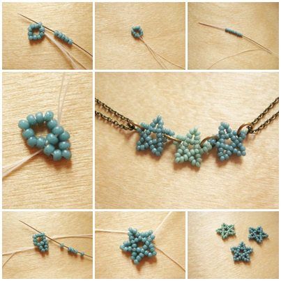 instructions to make beaded snowflakes with beads