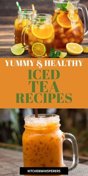 iced tea recipe in mason jars with lemons and mint