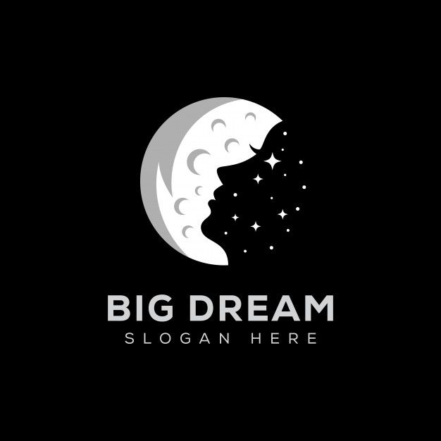 a woman's face with stars in the night sky logo design for a company