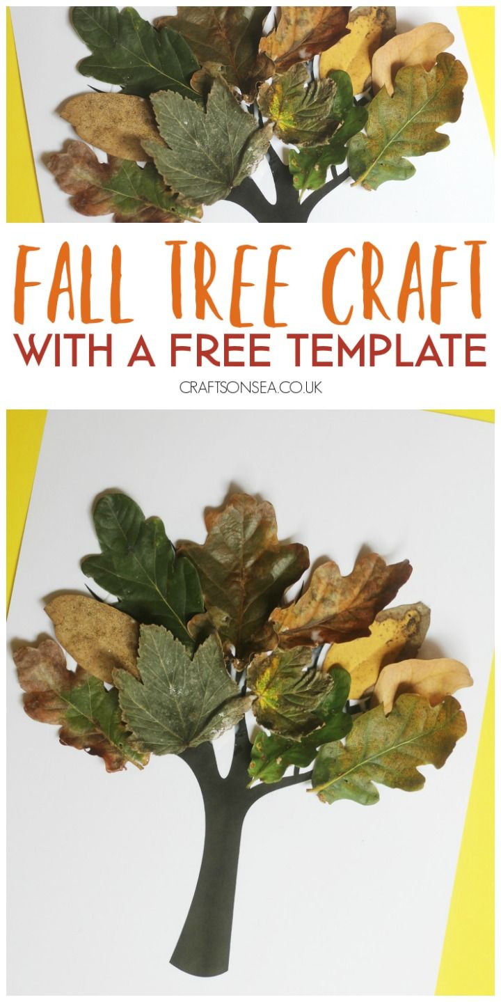 an image of fall tree craft with free template