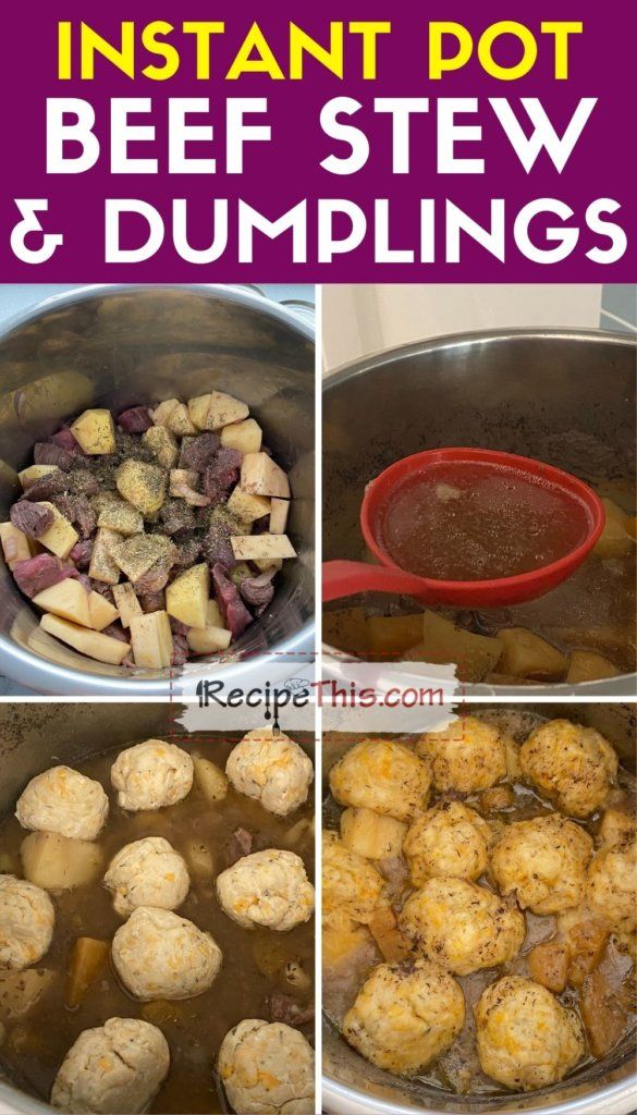 Instant Pot Beef Stew And Dumplings Instapot Beef Stew, Instant Pot Stew Recipe, Pressure Cooker Stew, How To Cook Dumplings, Instant Pot Beef Stew Recipe, Beef Stew With Dumplings, Instant Pot Stew, Best Instapot Recipes, Homemade Beef Stew