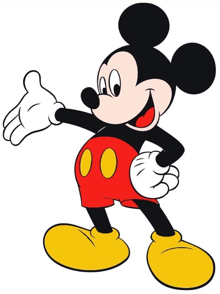 the mickey mouse is waving his arms