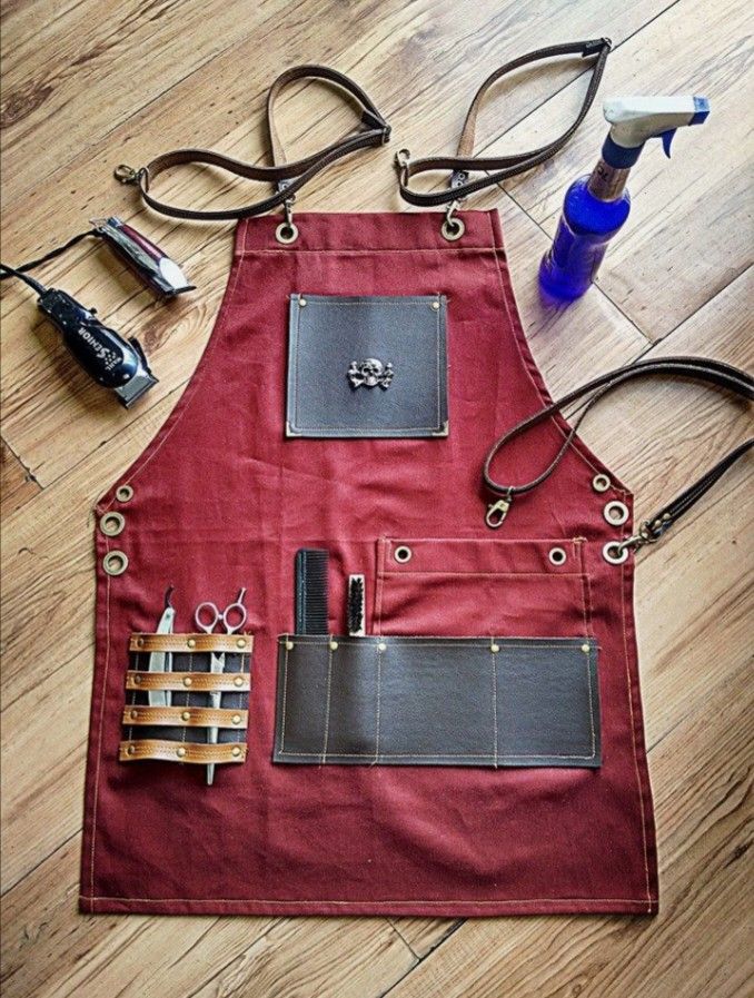 Trendy Photos, Barber Shop Interior, Barber Accessories, Barber Apron, Barbershop Design, Barber Shop Decor, Shop Apron, Barber Tools, Work Aprons