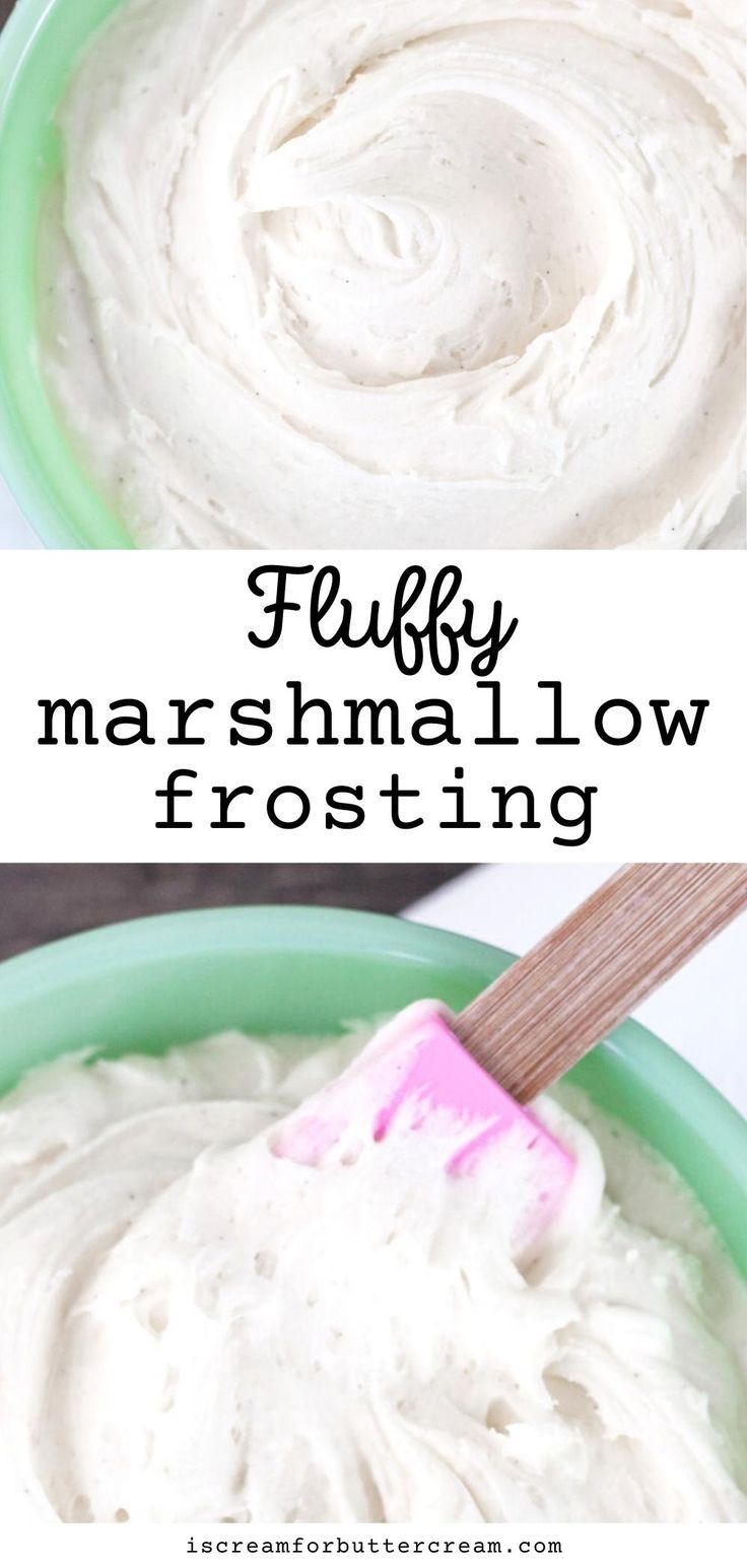 A collage of marshmallow frosting photos with text overlay. Peanut Butter Marshmallow Cupcakes, Marshmallow Frosting For Cookies, White Icing Recipe, Homeade Desserts, Marshmallow Creme Frosting, Recipe For Cakes, Icing Recipe For Cake, Marshmallow Buttercream Frosting, Marshmallow Frosting Recipes