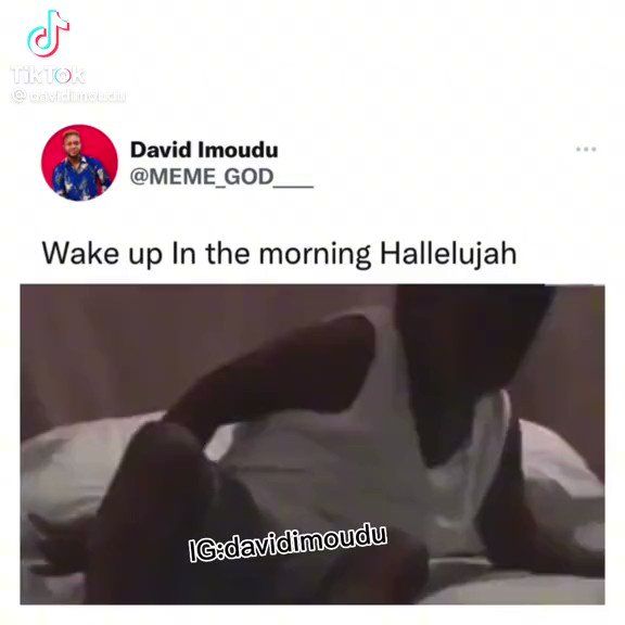 a man laying in bed with his head on the pillow and texting that reads wake up in the morning hallauahh