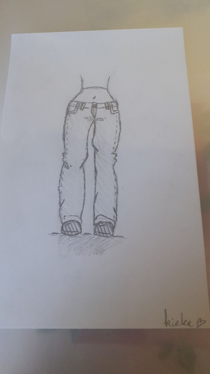 Pants How To Draw Baggy Pants Sketch, Jean Tutorial Drawing, How To Draw A Male Body Easy, Drawing Pants Female, Jean Drawing Reference, How To Draw Pants Tutorial, Anime Pants Drawing, How To Draw Jeans Female, How To Draw Sweatpants