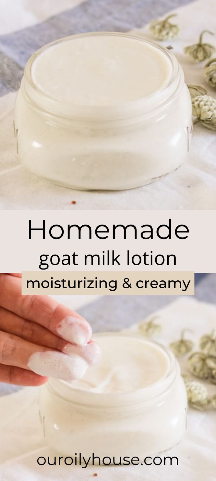 homemade goat milk lotion moisturizing and creamy