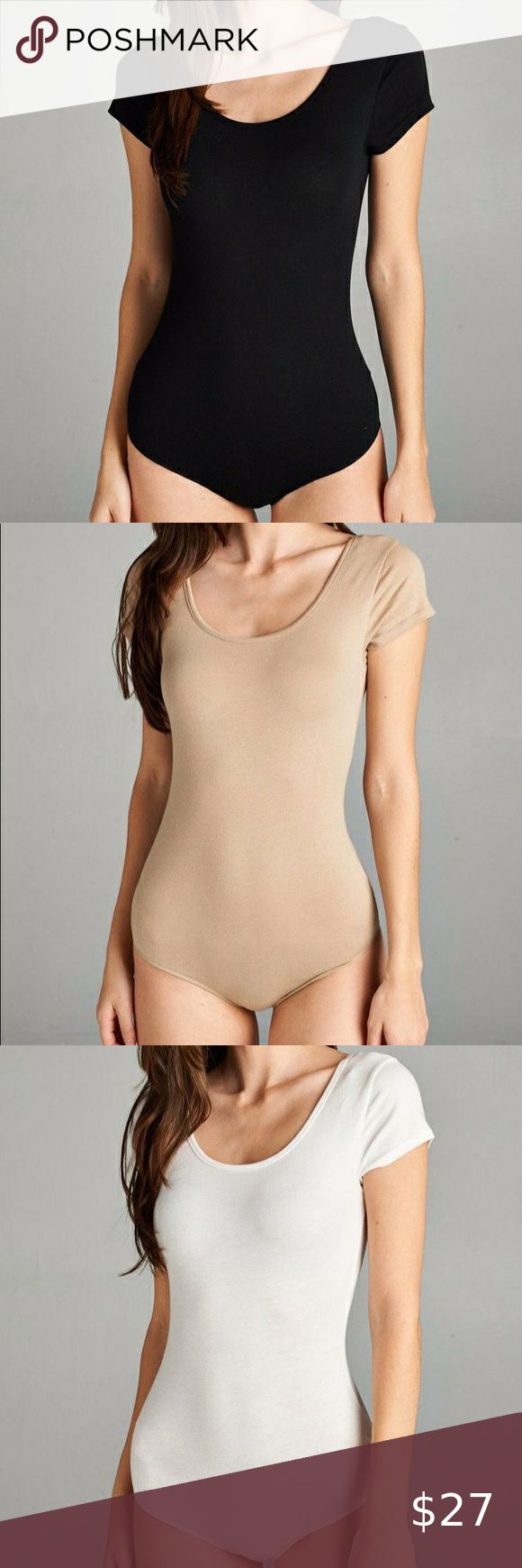 bodysuits 3 bodysuits  M black  M nude  M white Active Basic Tops Bodysuits Fitted Solid Color Bodysuit With Scoop Neck, Fitted Plain Bodysuit For Summer, Summer Short Sleeve Solid Second-skin Bodysuit, Summer Plain Bodysuit, Basic Fitted Bodysuit For Summer, Basic Fitted Summer Bodysuit, Summer Basic Fitted Bodysuit, Summer Basic Bodysuit, Active Women