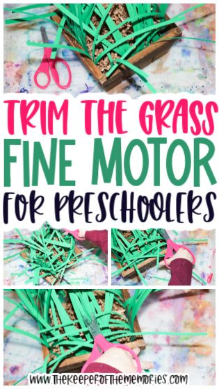 the grass fine motor cutting practice is fun for kids to do with paper and scissors