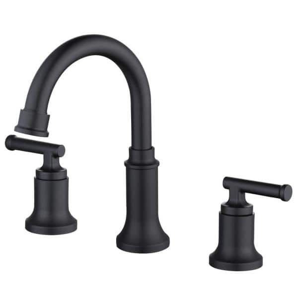 two handle bathroom faucet in matte black