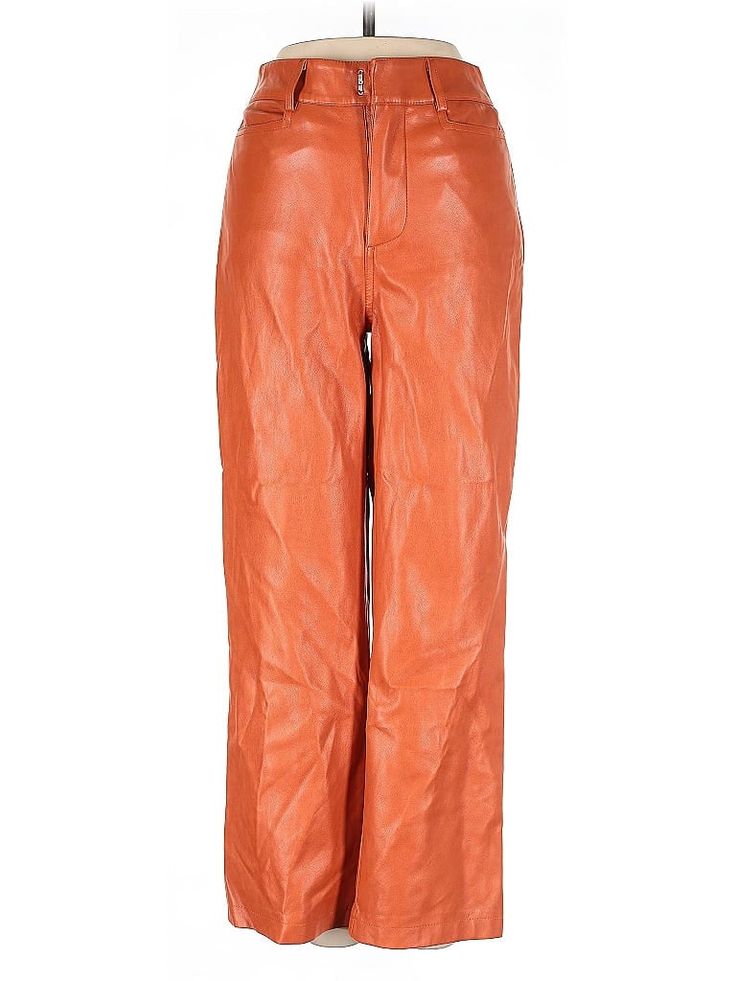 Avec Les Filles Faux Leather Pants Size: X-Small Orange Bottoms - used. 100% POLYURETHANE, Cropped, Mid/Reg Rise | Avec Les Filles Faux Leather Pants - Mid/Reg Rise: Orange Bottoms - Size X-Small Orange Bottoms, Faux Leather Pants, Leather Pants, Womens Bottoms, Women Handbags, Faux Leather, Orange, Pants, Leather