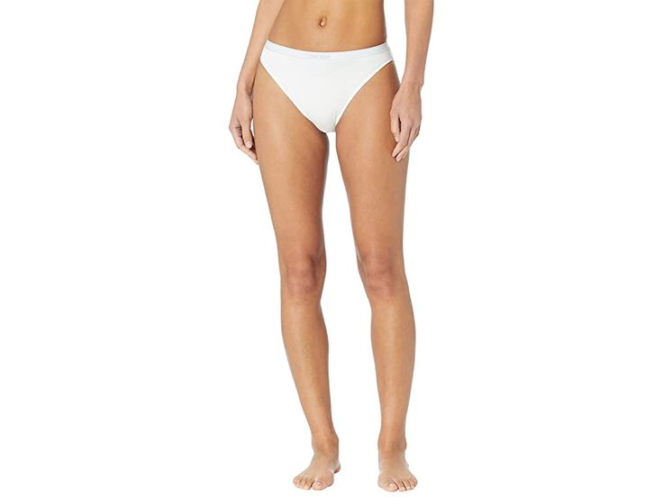 Calvin Klein Underwear Pure Rib High Leg Bikini - Women's Underwear : White : Look and feel your best under it all wearing the Calvin Klein Underwear Pure Rib High Leg Bikini. This high leg style is designed to stay out of your way and allow complete mobility. Moderate seat coverage. Elastic waistband. 96% micro modal, 4% elastane. Machine wash cold, tumble dry low. Imported. If you're not fully satisfied with your purchase, you are welcome to return any unworn and unwashed items with tags intac Calvin Klein Slip, White Look, High Leg, Womens Calvin Klein, Calvin Klein, Elastic, Pure Products, Tags, Free Shipping