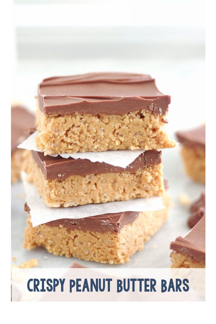 chocolate and oatmeal bars stacked on top of each other