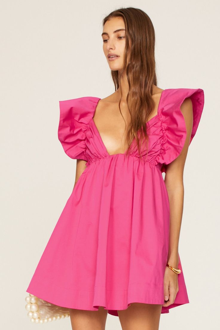 For Love and Lemons Clementine Mini Dress Mini Bow, Lemon Dress, Cocktail Attire, Mini Bows, Bow Dress, Rent The Runway, For Love & Lemons, Love And Lemons, Ruffled Sleeves