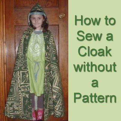 How to sew a hooded cloak or cape without having a pattern to follow How To Make A Cloak Diy, Full Circle Cape Pattern, Kids Cloak Pattern, Diy Cloak Pattern How To Make, Easy Cloak Pattern, Cape Sewing Pattern Free, Cloak Pattern Free, How To Sew A Cape, Sew A Cape