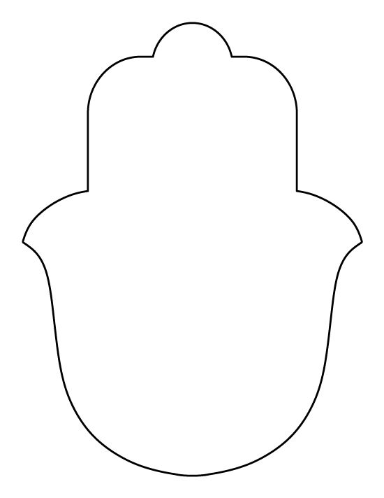 a black and white outline of a hamsah with the top half cut out