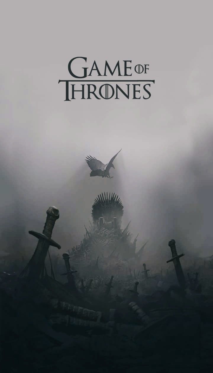 the poster for game of thrones shows a giant tower surrounded by swords and crosses