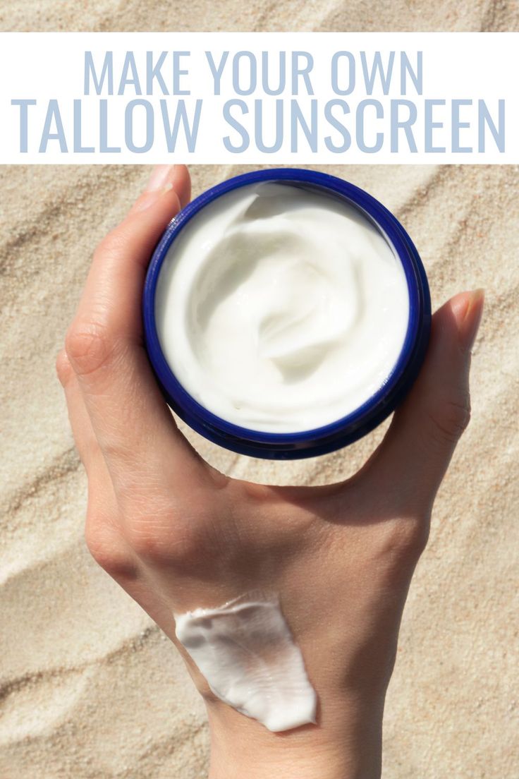 Learn about the benefits of using a natural sunscreen. This easy diy tallow sunscreen recipe is great for the face as well as the rest of your body. It is also safe for kids and babies! Learn how to make tallow sunscreen here! #Non-Toxic #Handmade #RegenerativeHomesteadingSkills Tallow Sunscreen, Homemade Tallow, Natural Sunscreen Recipe, Tallow Recipe, Sunscreen Recipe, Homemade Body Care, Lotion Recipe, Hair Oils, Homemade Lotion