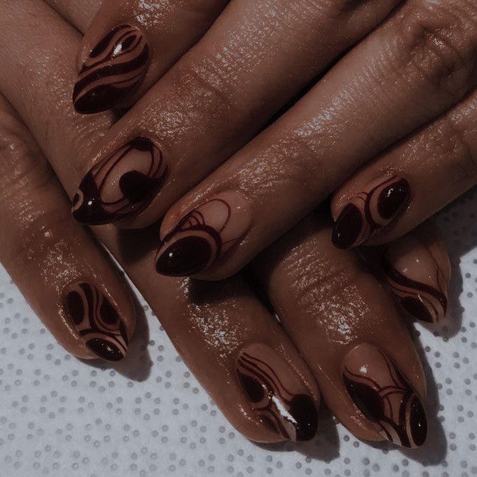 Sns Nails Designs, Brown Acrylic Nails, Hippie Nails, Shoe Nails, Casual Nails, Classy Acrylic Nails, Almond Nails Designs, Nails Only, Soft Nails