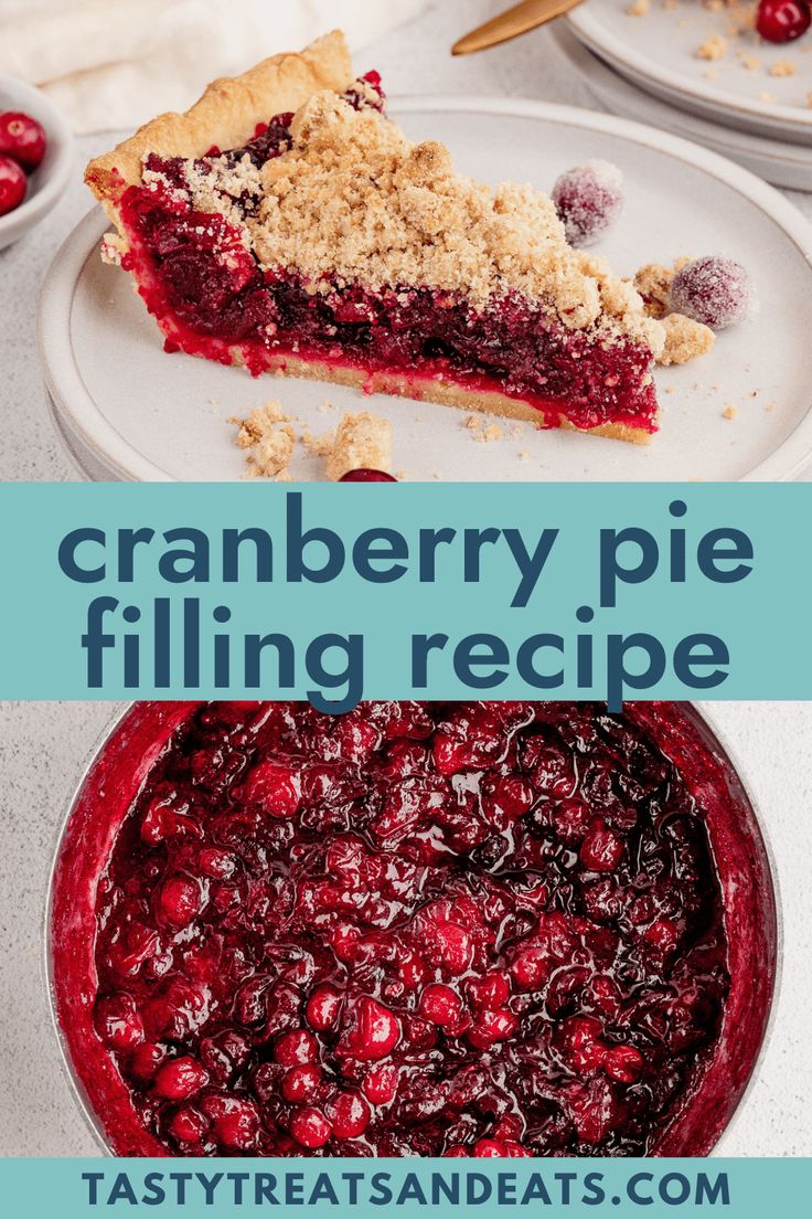 cranberry pie filling recipe with text overlay