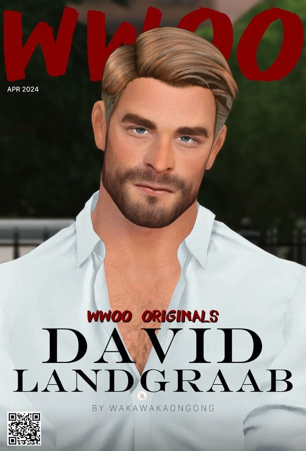 a man with blonde hair and blue eyes on the cover of wwdoo magazine