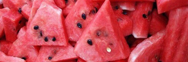 the watermelon is cut in half and ready to be eaten