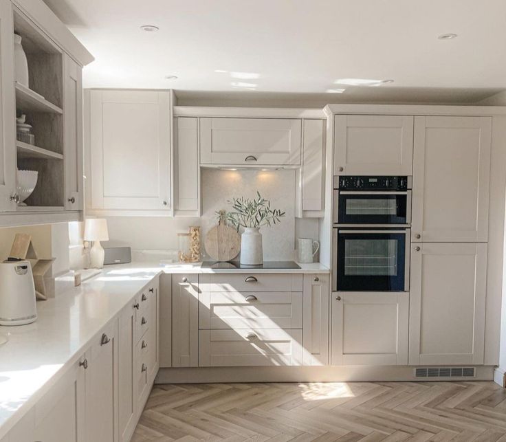 the kitchen is clean and ready for us to use in its new owner's home