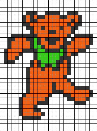 an orange and black cat with green eyes on it's head is shown in the cross stitch pattern