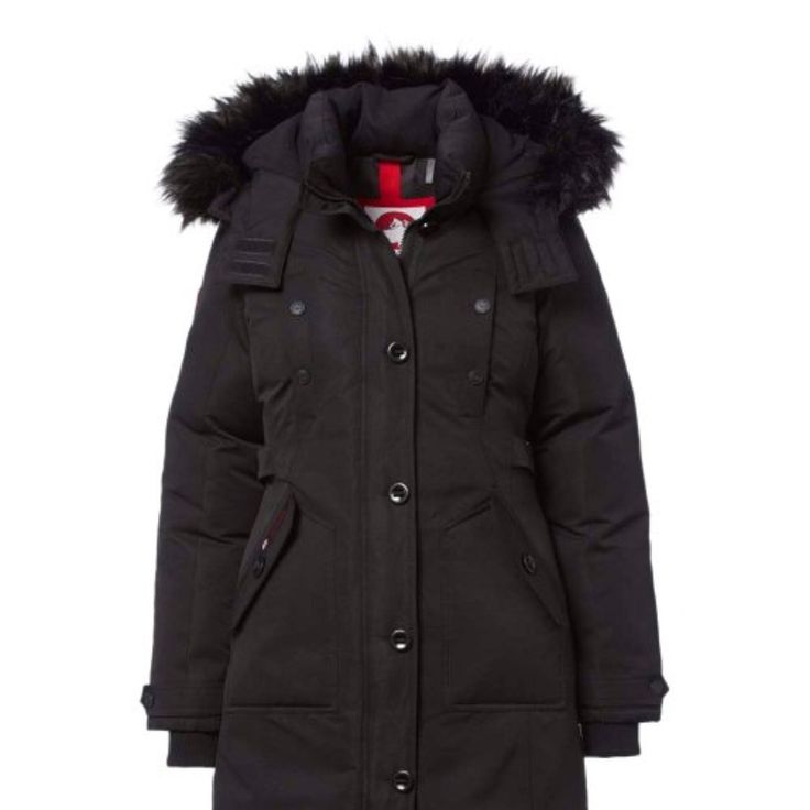 Product Description: Layer Up For The Coldest Weather In This Heavyweight Puffer Jacket Featuring A Hood With Removable Faux Fur Trim To Switch Up Your Look. Warm Warm Warm, Heavyweight Quilted Insulation Hooded Zip Closure Zip Pockets Removable Faux Fur Hood Trim 100% Polyester Machine Wash; Tumble Dry Imported Black Parka For Workwear In Fall, Classic Black Winter Parka, Classic Black Parka For Fall, Black Parka For Work, Canada Weather, Ribbed Jacket, Quilted Parka, North Face Coat, Parka Women