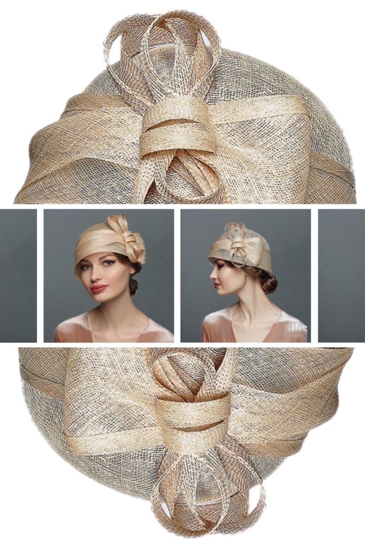 Sinamay Cloche Derby Hat for Women by DIVA HATS. Women head accessories for weddings, routs, parties, derby. Ready-to-wear hats that respond to all the latest trends in fashion. Look at your very best, this Derby Hat for Women glorifies your personality and enhances the positivity of your etiquette on all occasions. Whether you are attending a wedding reception, Kentucky derby, or visiting any other formal or informal event, it accentuates your style and glamour with all poise and dili.. Luxury Adjustable Headpieces For Weddings, Adjustable Gatsby Style Headpieces For Church, Luxury Adjustable Wedding Headpieces, Elegant Gold Headpieces For Ceremony, Gatsby Style Church Fascinator, Gatsby Style Fascinator For Church, Elegant Adjustable Headpieces For Church, Elegant Short Brim Gold Mini Hat, Adjustable Beige Hats For Ceremony