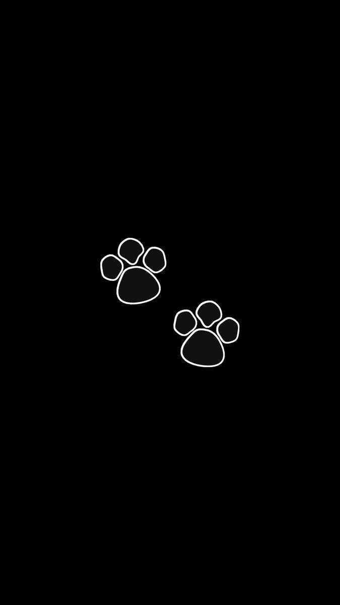 two dogs paw prints on a black background