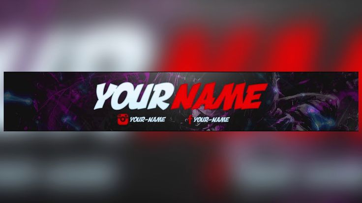 a red and black banner with the words your name on it in front of an abstract background