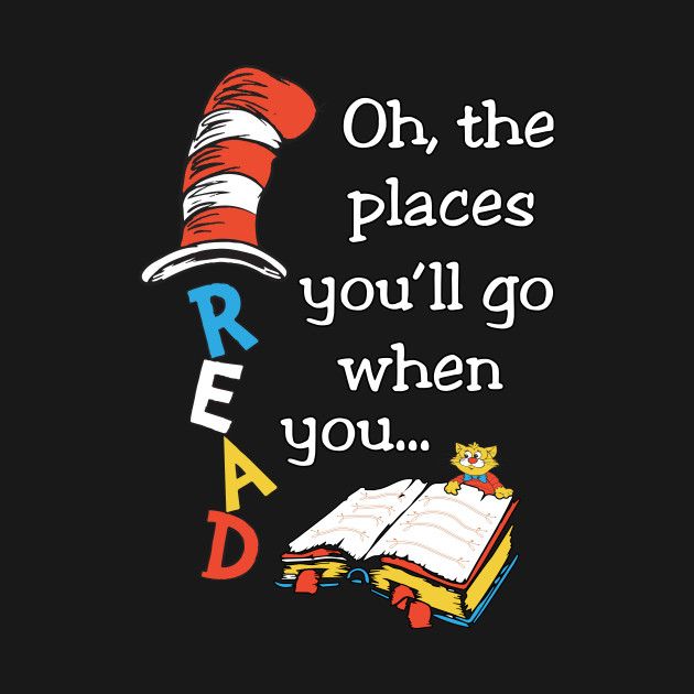 the cat in the hat reads oh, the places you'll go when you read