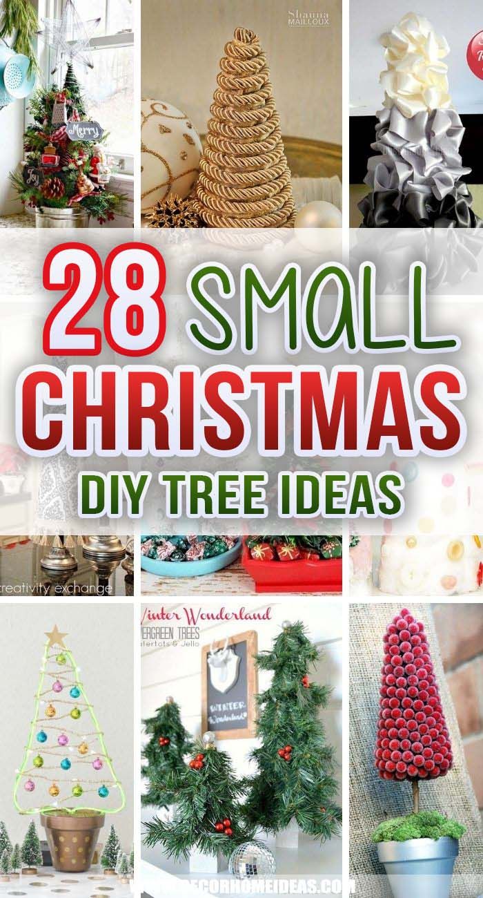 small christmas diy tree ideas with text overlay